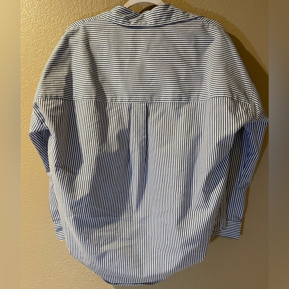 T Tahari Blue and White Striped Men's Shirt - Picture 3 of 5